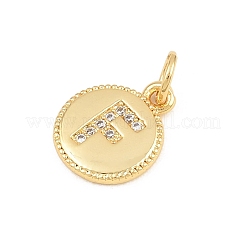 Brass Micro Pave Clear Cubic Zirconia Charms&nbsp;CU-CBA56CE-12G-F