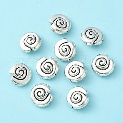 チベットスタイル合金カタツムリの殻ビーズ  カドミウムフリー＆鉛フリー  アンティークシルバー  14x13.5x7mm  穴：1mm  約290個/1000g&nbsp;TIBEB-5570-AS-LF