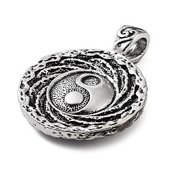 合金のチベット風チャーム  陰陽のチャーム  アンティークシルバー  39x29x5.5mm  穴：7.5x4.5mm&nbsp;TIBE-L012-044AS-01