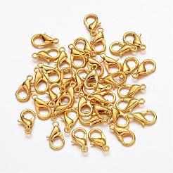 亜鉛合金アクセサリーパーツゴールドカニカン  オウムトリガークラスプ  カドミウムフリー＆鉛フリー  12x6mm  穴：1.2mm&nbsp;X-E102-G