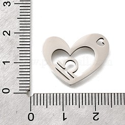 ステンレスペンダント201個  レーザー切断  星座チャーム付きハート  天秤座  17x21.5x1.5mm  穴：1.6x2.6mm&nbsp;STAS-A116-01P-07