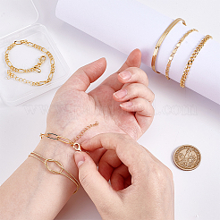 6Pcs 6 Styles Brass Chain Bracelets for Women&nbsp;BJEW-PH0004-50