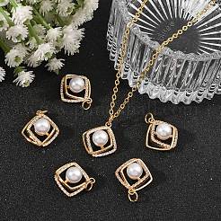 SHEGRACE Brass Pave Clear Cubic Zirconia Pendants&nbsp;XGRQ4D319-662G
