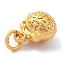 真鍮製チャーム  丸カン付き  長持ちメッキ  中国語のフーとフラットラウンド  ミックスカラー  11.5x9x7mm  穴：3.5mm&nbsp;ZIRC-I054-30