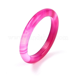 女性用染色＆加熱天然瑪瑙指輪  フクシア  2.5~3mm  内径：17~18mm&nbsp;RJEW-Z075-01K