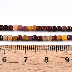 天然石モッカイトビーズ連売り  ファセットテーブルカットキューブ  2~2.5x2.5x2.5mm  穴：0.6mm  約162個/連  15.16''（38.5センチメートル）&nbsp;G-T141-69