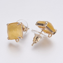 Faceted Glass Stud Earring Findings&nbsp;LS-GLAA-F084-C04
