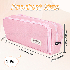 キャンバスペンバッグ  ペン用文房具収納ボックス  鉛筆  長方形  ピンク  105x230x20mm&nbsp;AJEW-WH20018-14B
