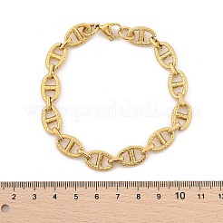 304ステンレススチール製アンカーチェーンブレスレット（女性用）  イオンプレーティング（ip）  ゴールドカラー  8-3/4インチ（22.3cm）&nbsp;BJEW-F488-54A-G