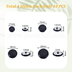 40Pcs 4 Styles 1-Hole PU Leather Buttons&nbsp;DIY-GA0008-32