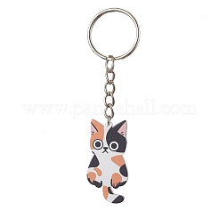 猫のアクリルキーホルダー  鉄のリング付き  ミックスカラー  9.2~9.35cm&nbsp;KEYC-JKC00812