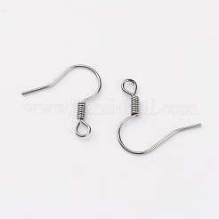 アイアン製ピアスフック  水平ループ付き  カドミウムフリー＆鉛フリー  ガンメタ色  17x17.5mm  穴：2mm&nbsp;E133-B