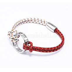 Alloy Ring Links Bracelets&nbsp;BJEW-F352-17P-02