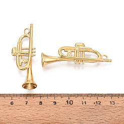 304ステンレスペンダント  トロンボーン  イオンプレーティング（ip）  18KGP本金メッキ  50x18x10~10.5mm  穴：3mm&nbsp;STAS-T068-42G