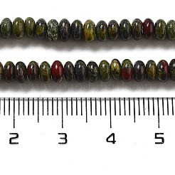 天然石ドラゴンブラッドビーズ連売り  ロンデル  4~4.5x2~2.5mm  穴：1mm  約157~162個/連  15.16~15.55''（38.5~39.5センチメートル）&nbsp;G-K343-C22-01