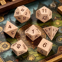天然木の多面体サイコロセット  卓上ゲーム用サイコロ  バリーウッド  16~29x16~29x16~29mm  約7個/セット&nbsp;WOOD-A027-01A