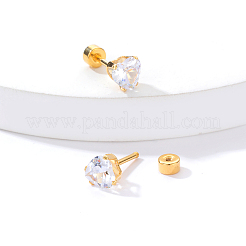 201 Stainless Steel Heart Stud Earrings for Women&nbsp;XK4183