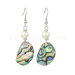 Natural Paua Shell Dangle Earrings&nbsp;EJEW-JE07433-02