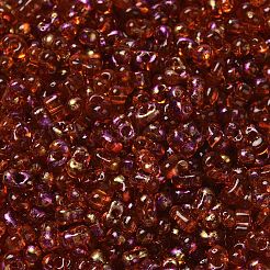 塗装ガラスシードビーズスプレー  ピーナッツ  ダークオレンジ  4~5x2~2.5x2~2.5mm  穴：0.8~0.9mm  約8500個/ポンド&nbsp;SEED-F005-05A-05