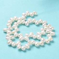 天然養殖淡水パールビーズ連売り  ライス  アンティークホワイト  8~12x7~8mm  穴：0.7mm  約59~60個/連  13.98''（35.5センチメートル）&nbsp;PEAR-J007-50