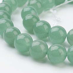 天然石ビーズ連売り  ラウンド  グリーンアベンチュリン  直径約10mm  穴：1mm  36~39個/連  15インチ&nbsp;X-GSR10mmC024