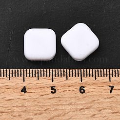 不透明なアクリルビーズ  菱形  ホワイト  13x13.5x5mm  穴：2mm&nbsp;OACR-WH0055-02A