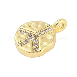 Rack Plating Brass with Cubic Zirconia Pendants&nbsp;LS-KK-Q018-03G