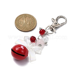 Brass Heart Bell Pendant Decorations&nbsp;HJEW-JM01374-02