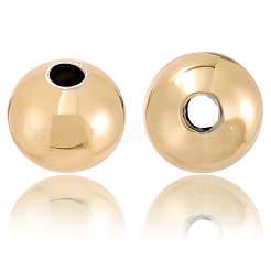 真鍮製スペーサービーズ  ラウンド  18KGP本金メッキ  6mm  穴：1mm  300pc&nbsp;KK-BBC0015-08A
