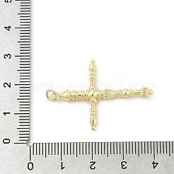 真鍮チャーム  カドミウムフリー＆ニッケルフリー＆鉛フリー  クロスチャーム  丸カン付き  18KGP本金メッキ  33.5x24x3mm&nbsp;KK-E791-14G