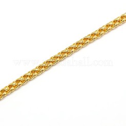 304ステンレススチール製喜平チェーンネックレス作り  ゴールドカラー  19.88インチ（50.5cm）  4mm&nbsp;X-STAS-A028-N005G