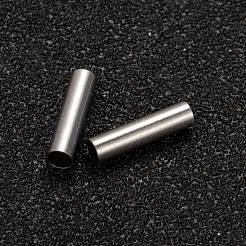 変色しにくい304ステンレススチールチューブビーズ  ステンレス鋼色  10x2.5mm  穴：2mm&nbsp;X-STAS-G071-32P