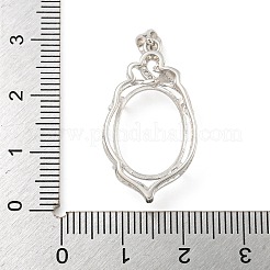 925純銀製のペンダントのカボションのセッティング  熊手のセッティング  キュービックジルコニア付き  ラインストーン爪付き台座  熊手のセッティング  オーバル  プラチナメッキ  28x16x6mm  穴：2x4mm  トレイ：15x11mm&nbsp;STER-B005-15P
