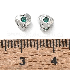 SHEGRACE Brass Green Cubic Zirconia Beads&nbsp;XGRQ4H283-681P-A