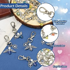20Pcs 4 Style Alloy & Glass Pendant Decorations&nbsp;HJEW-YW00370