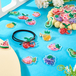 35 個 7 スタイル PVC プラスチックカボション  スパンコール付き/スパンコール  フルーツ  スナップヘアクリップ作成用  ボビーピンアクセサリーのDIY  ミックスカラー  混合図形  34.5~35x25~33x3~4.5mm  35個/セット&nbsp;KY-TA0001-43