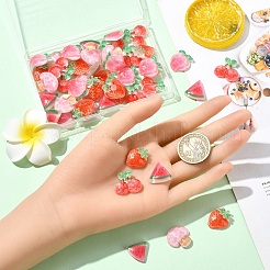 50Pcs 5 Styles Transparent Resin Cabochons&nbsp;CRES-YW0002-50