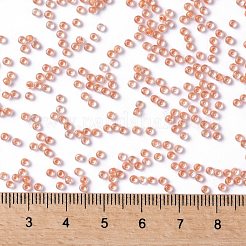 TOHOラウンドシードビーズ  日本製シードビーズ  （964)つの内側のカラークリスタル/ダークコーラルの裏地  11/0  2.2mm  穴：0.8mm  約50000個/ポンド&nbsp;SEED-TR11-0964