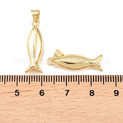 真鍮チャーム  魚のチャーム  長持ちメッキ  ラックめっき  鉛フリー＆カドミウムフリー  18KGP本金メッキ  22.5x7.5x4.5mm  穴：4.5x3.5mm&nbsp;KK-C162-085B-G