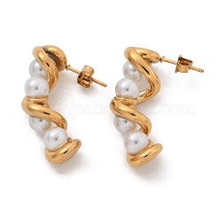 304 Stainless Steel Twist Stud Earrings&nbsp;EJEW-L287-067G