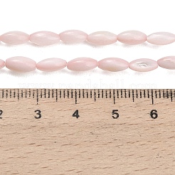 天然淡水シェルビーズ連売り  米のビーズ  染め  ライトサーモン  7~8x3.5~4mm  穴：0.5mm  約47~49個/連  14.37~14.88インチ（36.5~37.8cm）&nbsp;SHEL-C010-01F