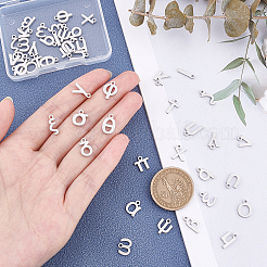 48Pcs 24 Letters 304 Stainless Steel Charms&nbsp;STAS-PH0001-30