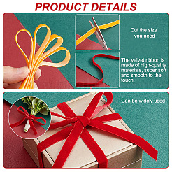 3 Rolls 3 Colors Single Face Velvet Ribbon&nbsp;SRIB-AR0001-09