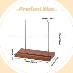 Wood Vinyl Record Slotted Display Stands with Stainless Steel Support&nbsp;ODIS-WH0043-344A