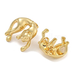 Cat Shape Brass Stud Earrings&nbsp;EJEW-P295-02G
