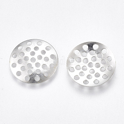 アイアンフィンガーリング/ブローチシャワー金具  穴あきディスクのセッティング  ニッケルフリー  プラチナ  14x1mm  穴：1.2mm&nbsp;X-IFIN-T007-46P-NF