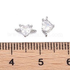 Brass Pave Glass Connector Charms&nbsp;KK-K351-35P