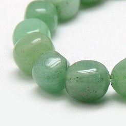 天然の緑のアベンチュリンナゲット連売りビーズ  8~12x8~12mm  穴：1mm  約31~40個/連  15.5インチ&nbsp;G-L154-10