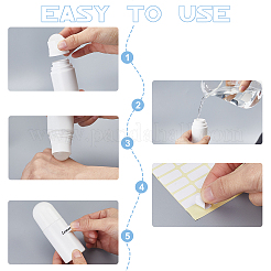 プラスチックローラーボールボトル50個  粘着式白紙ステッカー15枚付き  ホワイト  10x3.8cm  容量：50ml（1.69fl.oz）&nbsp;MRMJ-WA0001-02