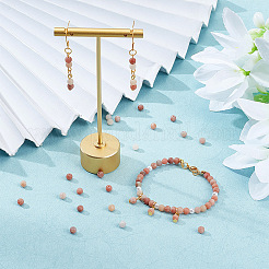5 Strands Natural Marble and Sesame Jasper/Kiwi Jasper Beads Strands&nbsp;G-NB0004-42